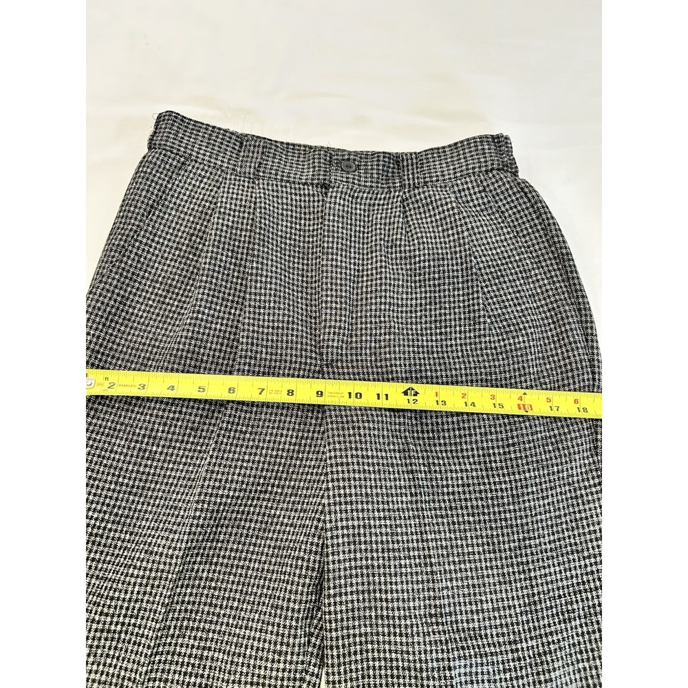 VTG Wool Blend Houndstooth‎ Pants Grandma Academic Pleated High Waist Small 4/6 - Picture 8 of 12
